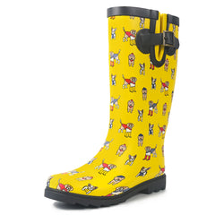 High Top Rubber Womens Rain Boots -Pup Parade