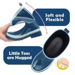 Chic Navy Rubber Rain Boots Kids Premium Collection