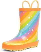 Rainbow Stripes Rubber Rain Boots Kids