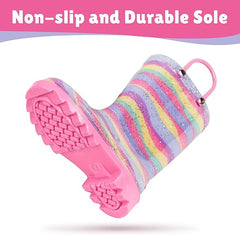 Glatter rain boots-Pink Stripes