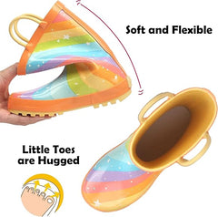 Rainbow Stripes Rubber Rain Boots Kids