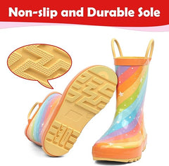 Rainbow Stripes Rubber Rain Boots Kids
