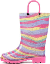 Glatter rain boots-Pink Stripes