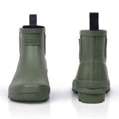 Ankel Chelsea Rubber Womens Rain Boots -Deep Green