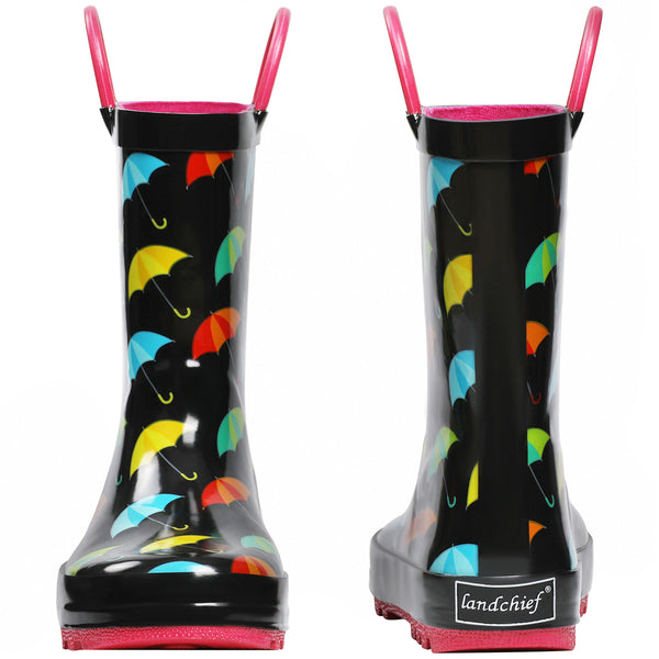 Colorful Umbrellas Rubber Rain Boots Kids Landchief Kids Rubber Boots