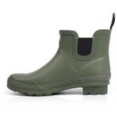 Ankel Chelsea Rubber Womens Rain Boots -Deep Green