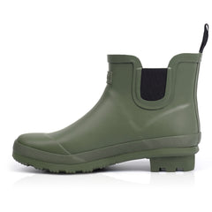 Ankel Chelsea Rubber Womens Rain Boots -Deep Green