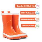 Energizing Orange Rubber Rain Boots Kids Premium Collection