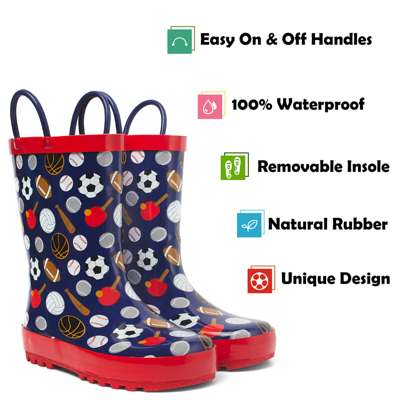 Red Ball Rubber Rain Boots Kids