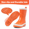 Energizing Orange Rubber Rain Boots Kids Premium Collection