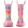 Pink Rainbow Rubber Rain Boots Kids