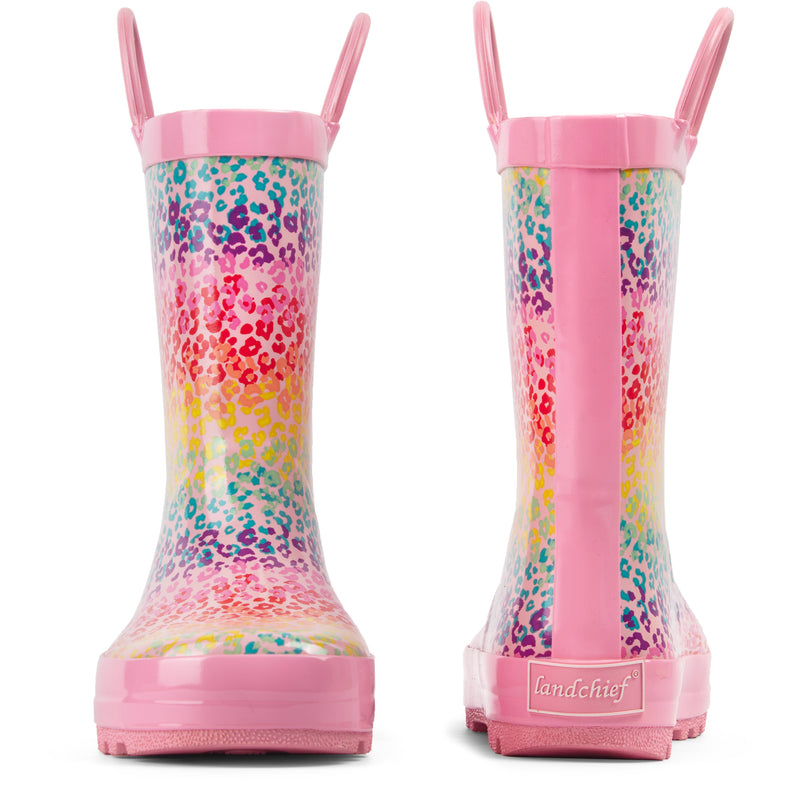 Pink Rainbow Rubber Rain Boots Kids