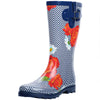 High Top Rubber Womens Rain Boots -Blue Wave