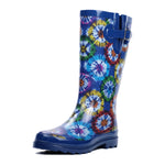 High Top Rubber Womens Rain Boots -Tie Dye