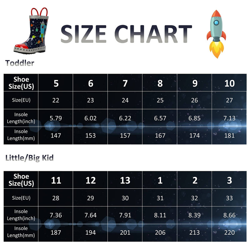 Rocket Space Rubber Rain Boots Kids