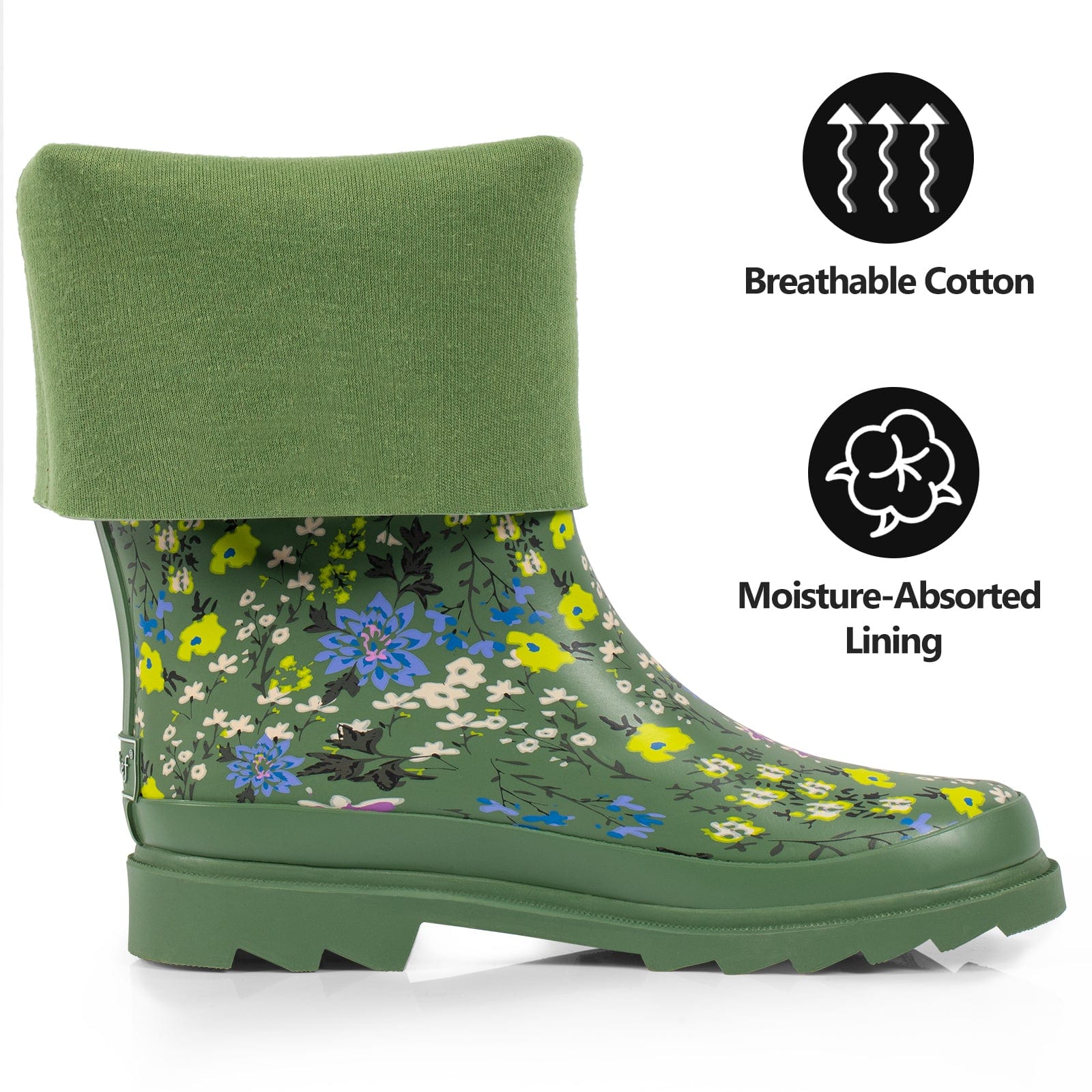 Landchief High Top Rubber Womens Rain Boots Garden Landchief Womens