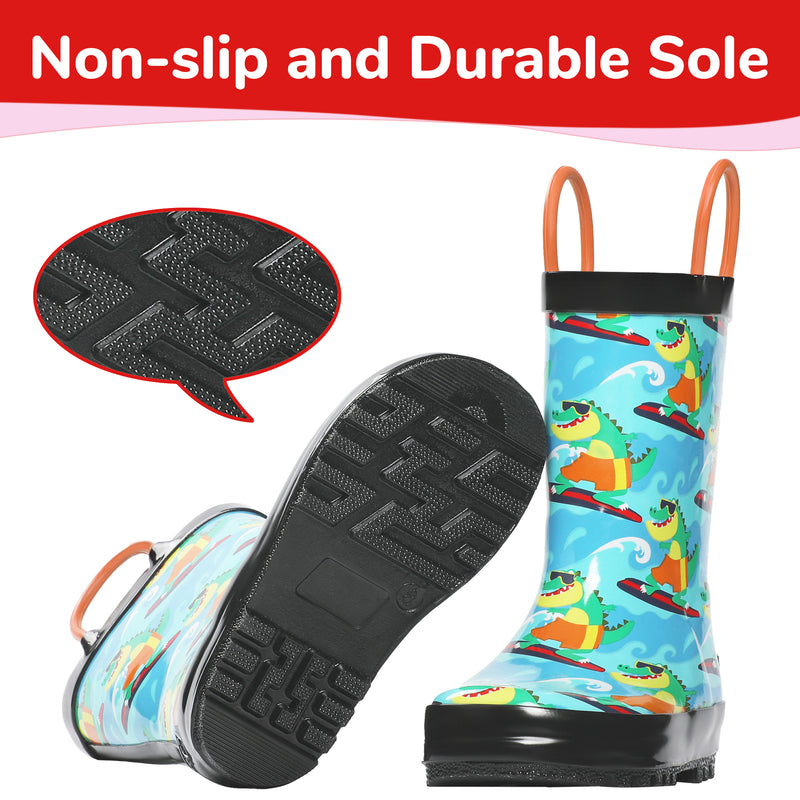 Crocodile Wave Rubber Rain Boots Kids