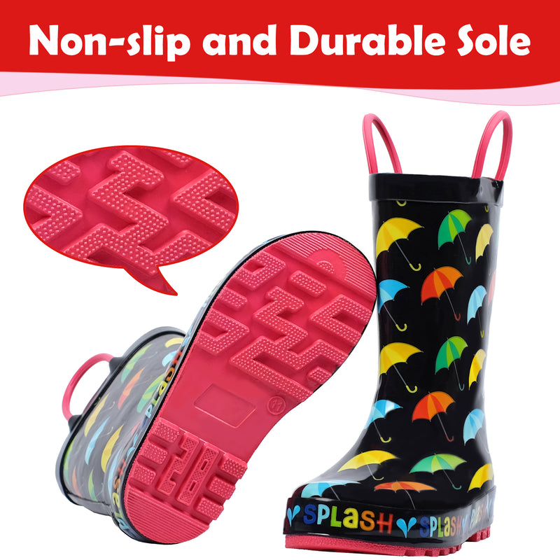 Colorful Umbrellas Rubber Rain Boots Kids