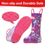 Purple Dinosaur Rubber Rain Boots Kids