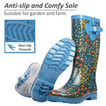 High Top Rubber Womens Rain Boots -Daisy