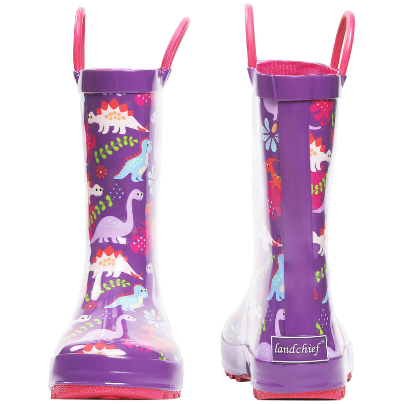 Purple Dinosaur Rubber Rain Boots Kids