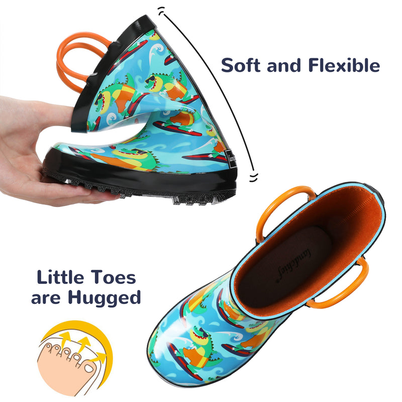 Crocodile Wave Rubber Rain Boots Kids
