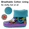 Landchief Purple Flower Rubber Rain Boots Kids
