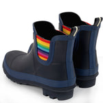 Ankel Chelsea Rubber Womens Rain Boots -Navy Rainbow