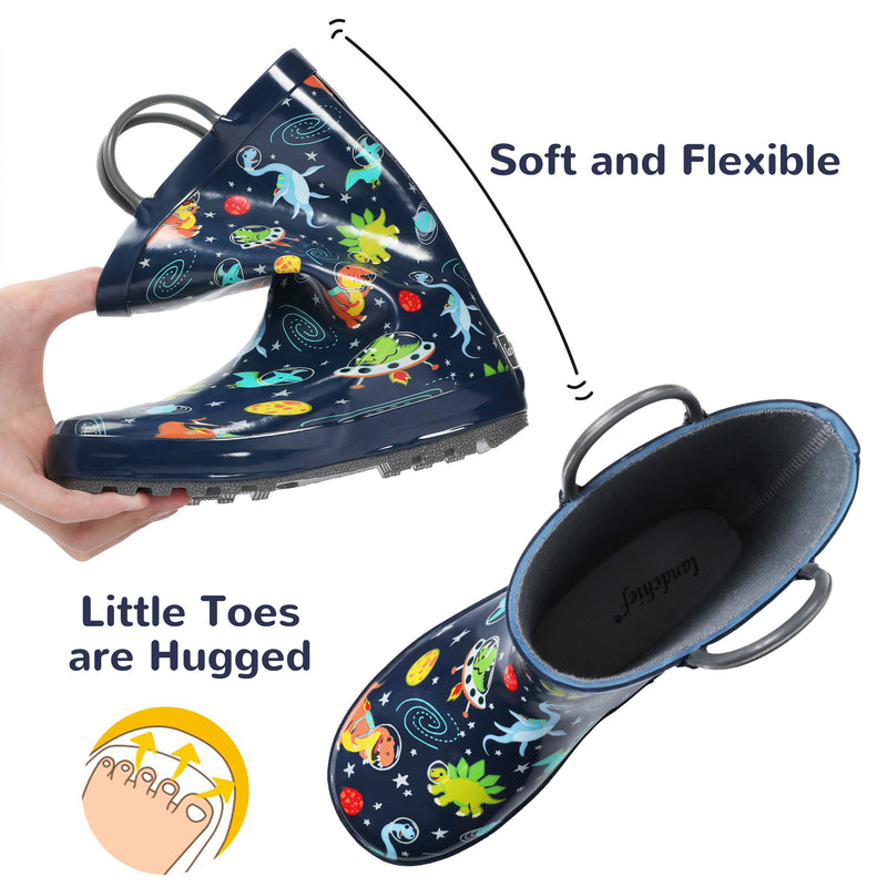 Space Dinosaur Rubber Rain Boots Kids