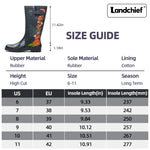 High Top Rubber Womens Rain Boots -Red Flowers
