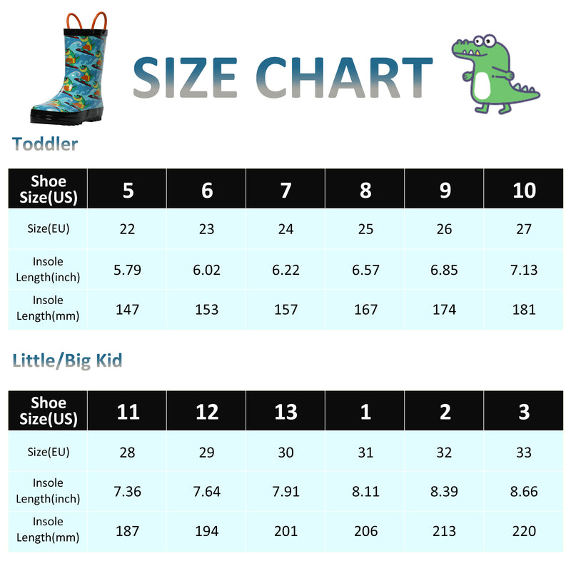 Crocodile Wave Rubber Rain Boots Kids
