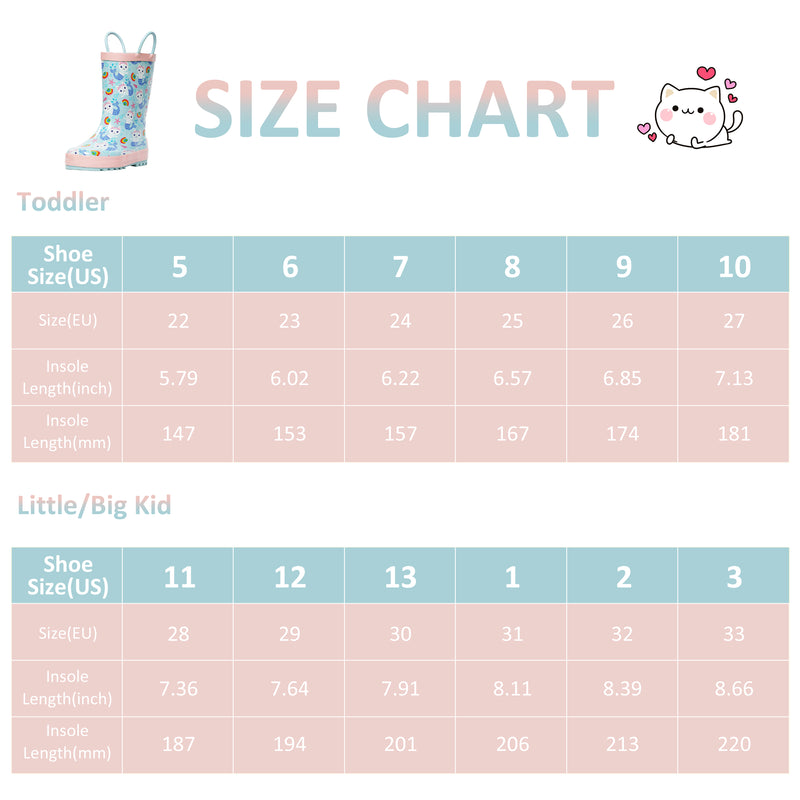 Mermaid Cat Rubber Rain Boots Kids