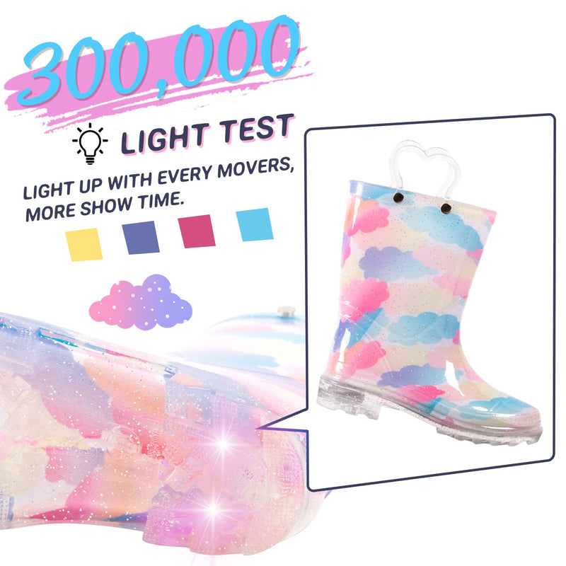 Clouds Light Up Rain Boots Kids
