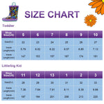 Landchief Purple Flower Rubber Rain Boots Kids size chart 