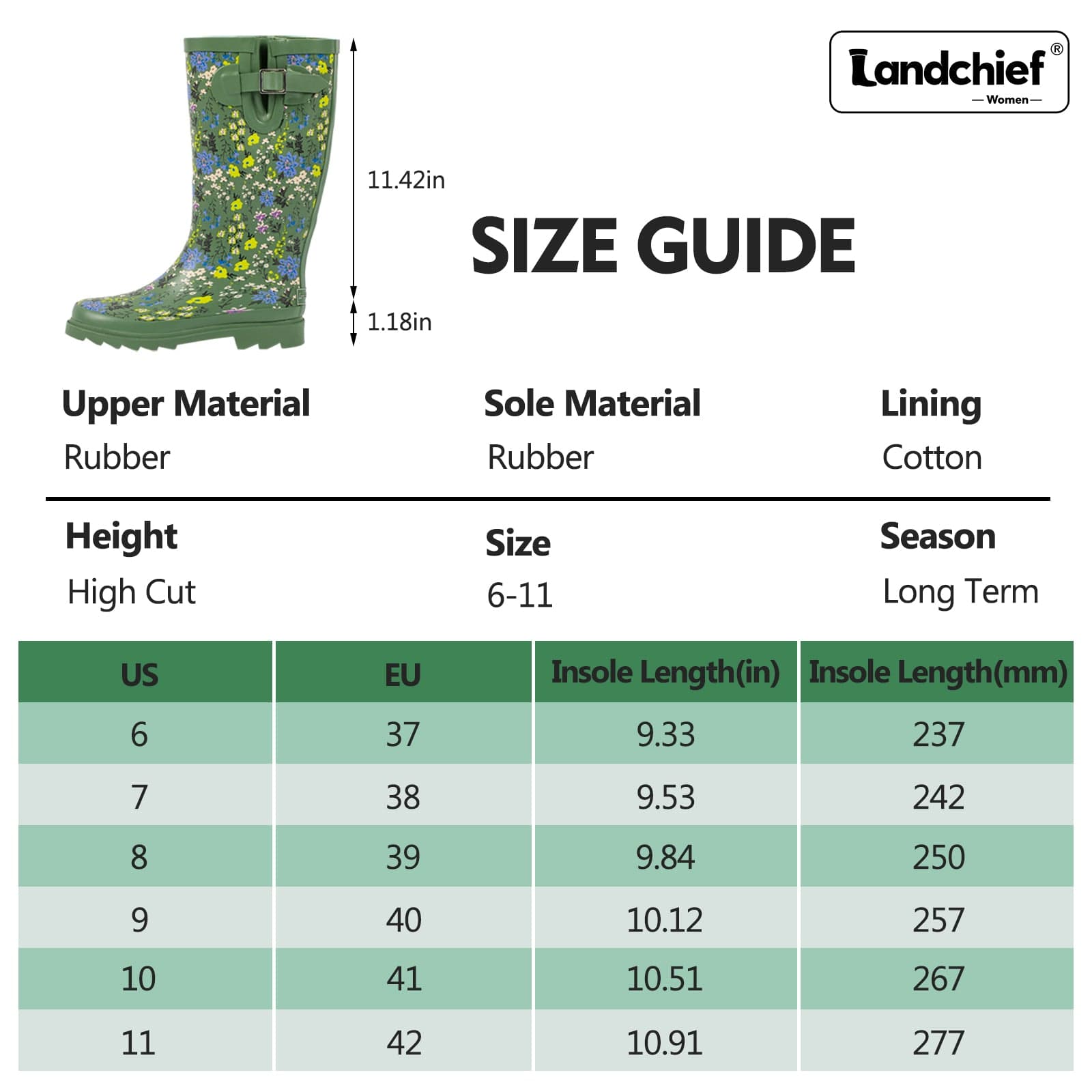 Landchief High Top Ladies Rubber Garden Boots
