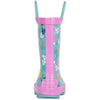Landchief Pinky Blue Floral Rubber Rain Boots Kids