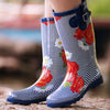 High Top Rubber Womens Rain Boots -Blue Wave