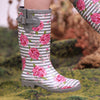 High Top Rubber Womens Rain Boots -Flowers