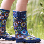 High Top Rubber Womens Rain Boots -Tie Dye