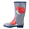 High Top Rubber Womens Rain Boots -Blue Wave