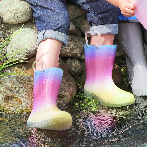 Rainbow Light Up Rain Boots Kids