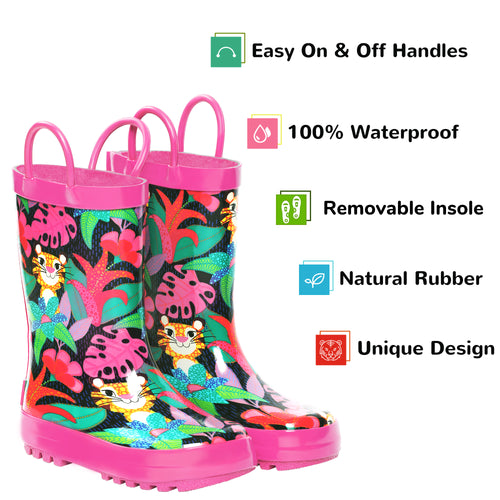 Jungle Tiger Rubber Rain Boots Kids